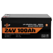 Акумулятор LogicPower LP LiFePO4 для ДБЖ 24V - 100Ah (BMS 100A), пластик
