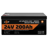 Акумулятор LogicPower LP LiFePO4 для ДБЖ 24V - 200Ah (BMS 100A), пластик
