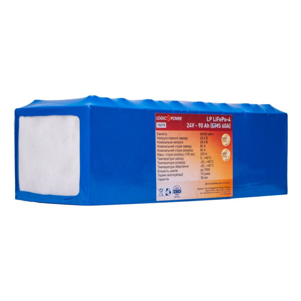 Акумуляторна батарея LP LiFePO4 24V - 90 Ah (BMS 60A) Акумуляторна батарея LP LiFePO4 24V - 90 Ah (BMS 60A)